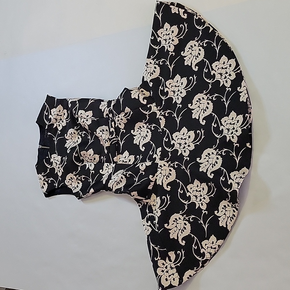 Ted Baker London Ornate Paisley Peplum Hem Dress Size 0 Black